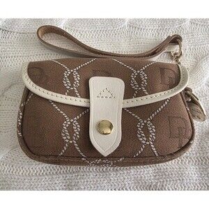 NWOT Vintage Dooney & Bourke Brown White Nautical Rope Wristlet Handbag